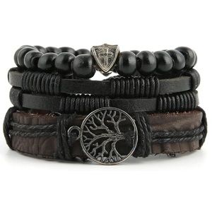 Genuine Leather Tree of life Bracelet
